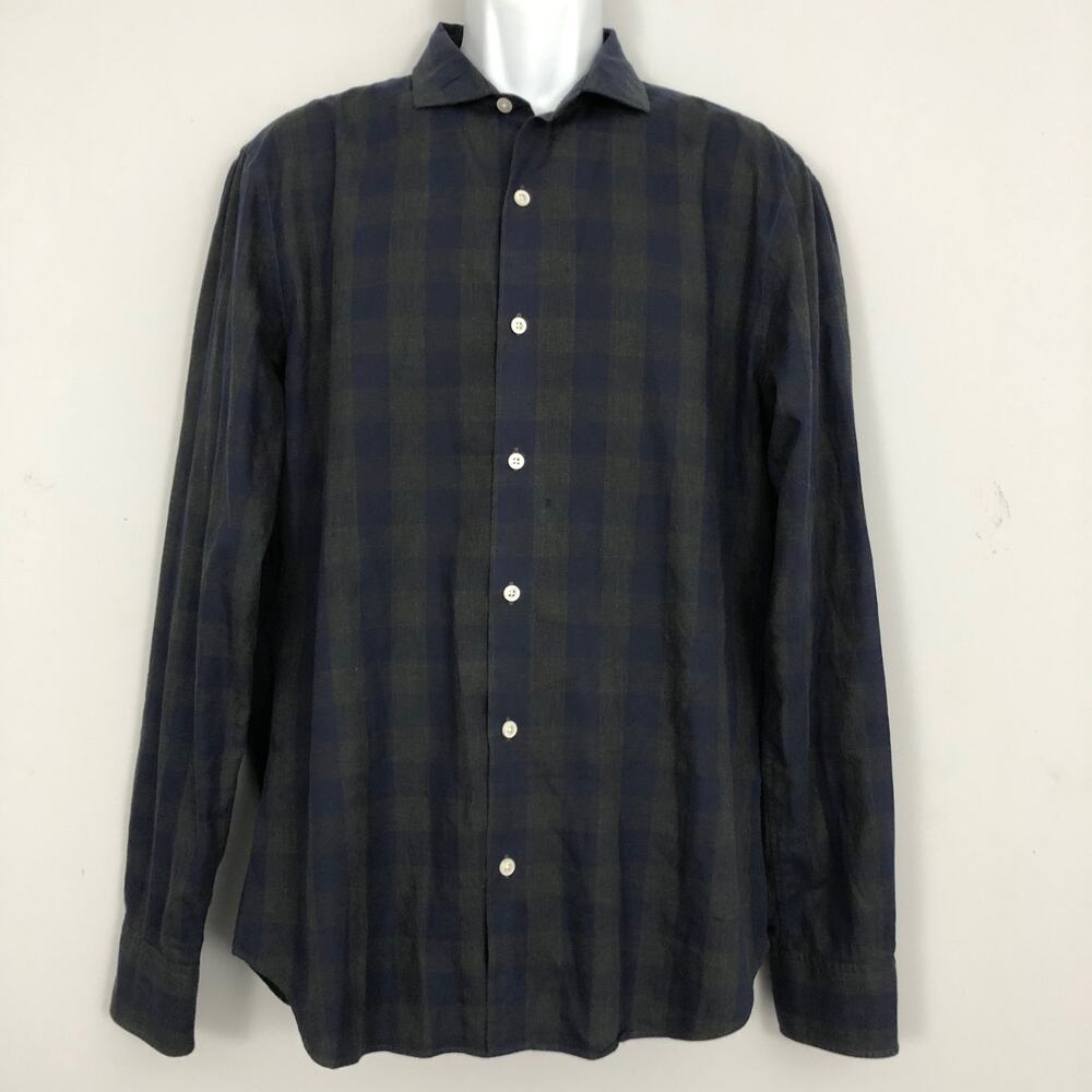 Bonobos Slim Fit Shirt Mens L Purple Gray Check Plaid Button Up Long Sleeve